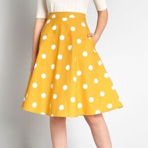 𝅺🆕 Modcloth x Collectif Polka Dot Swing A-line Skirt